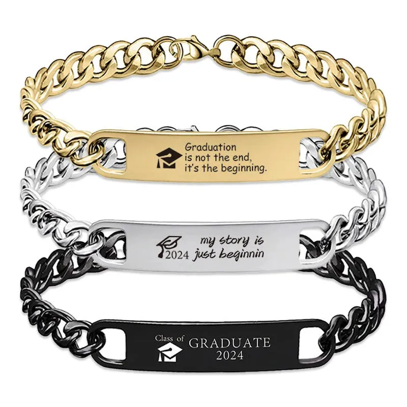 Wholesale Graduation Season Doctor Hat Stainless Steel Bracelet light_wish_jewels