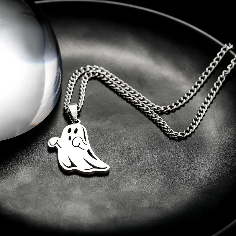 Wholesale Halloween Cute Cartoon Little Ghost Necklace light_wish_jewels