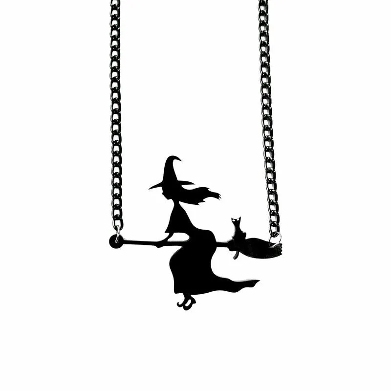 Wholesale Halloween Dark Gothic Female Clavicle Resin Necklace