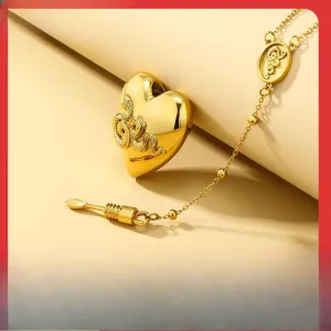 Wholesale Heart Pendant Personalized Stainless Steel Love Urn Necklaces light_wish_jewels