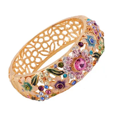 Wholesale Hollow gold-plated diamond colored bracelet