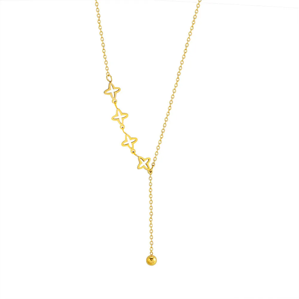 Wholesale Hollow Star Necklace Stainless Steel Clavicle Chain