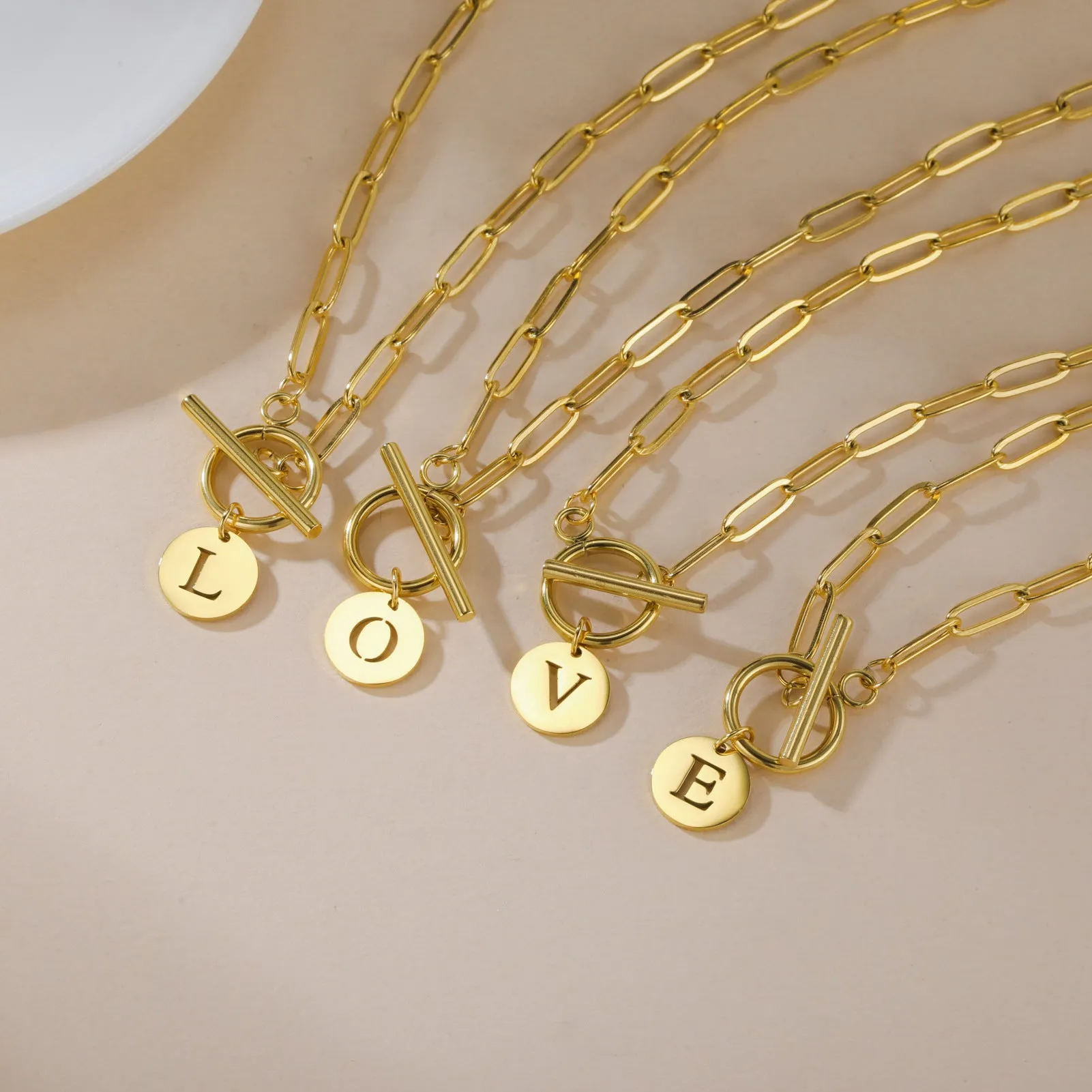 Wholesale ins304 stainless steel 26 letter pendant necklace light_wish_jewels