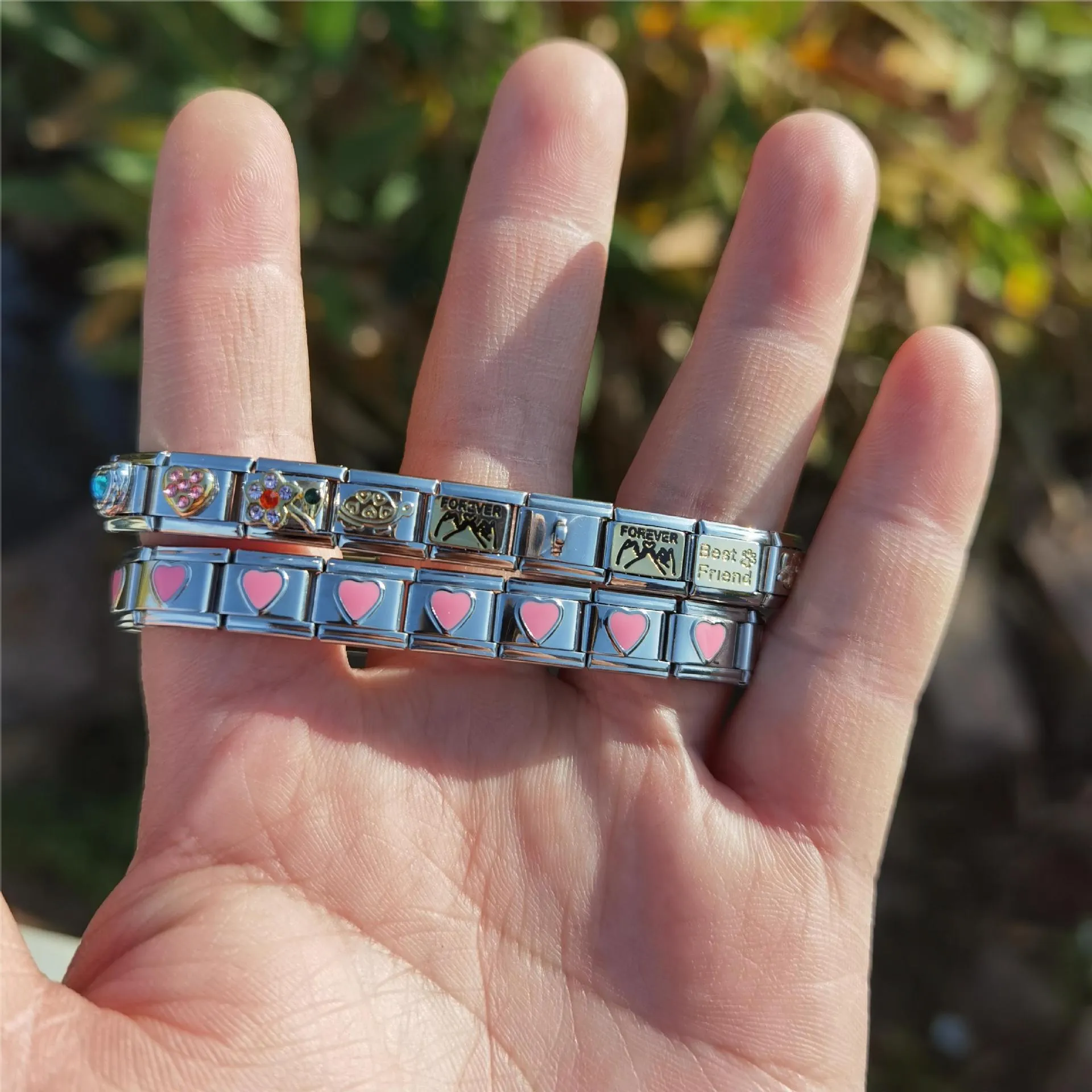 Wholesale Italian Charm Bracelet DIY Module Splicing Stainless Steel Bracelet Accessories Charms light_wish_jewels