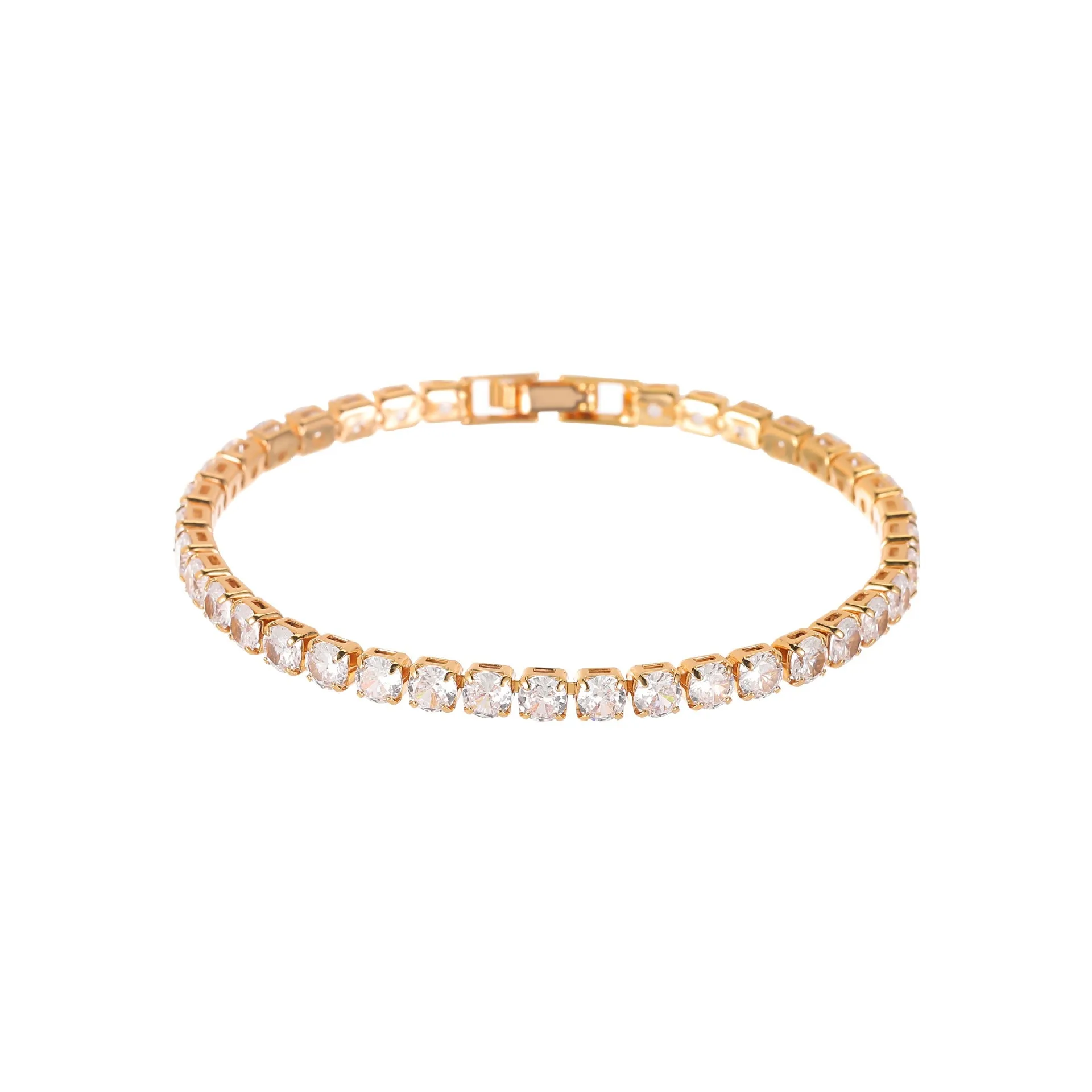 Wholesale Italian Charm Bracelet Zircon Stainless Steel Gilded Bracelet Charms light_wish_jewels