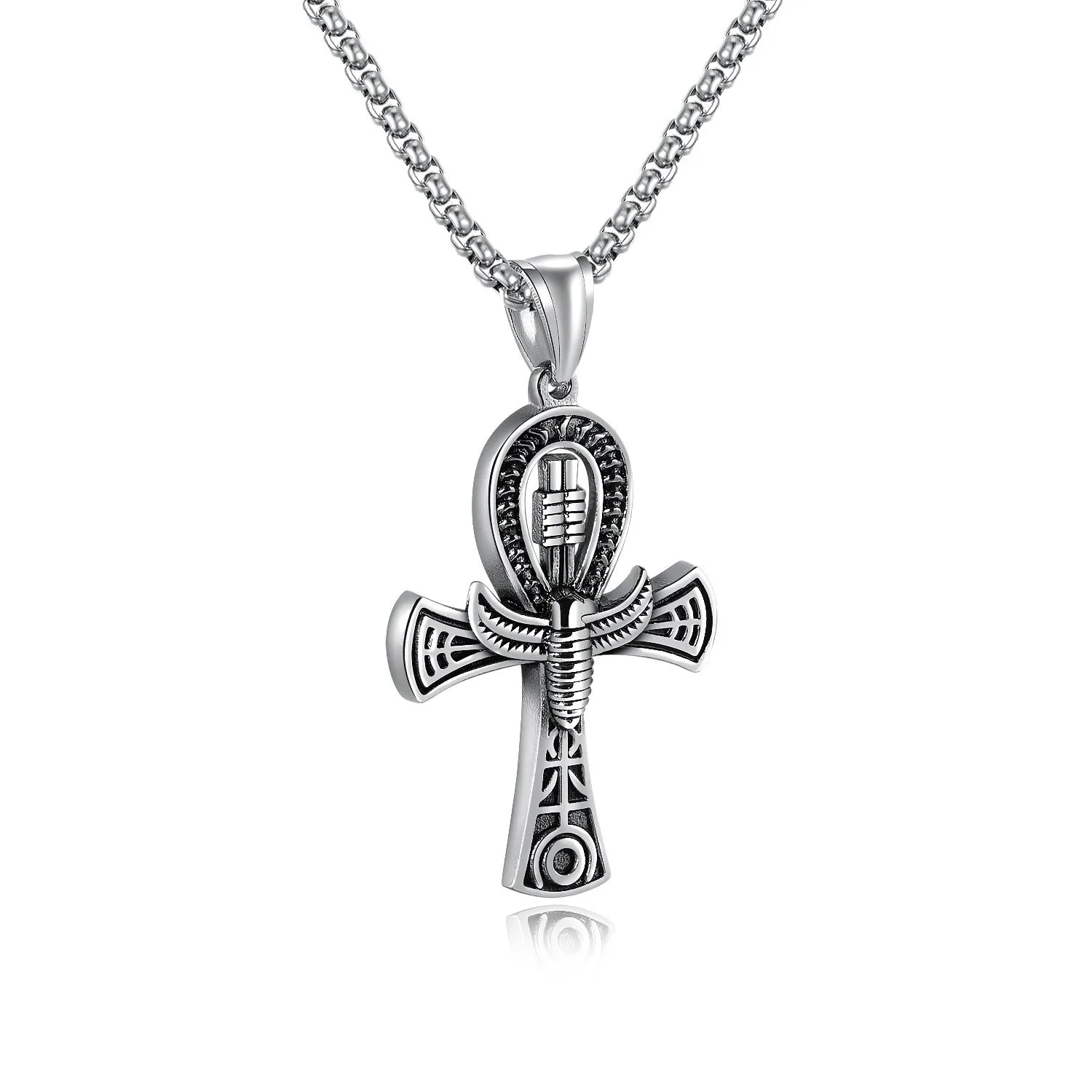 Wholesale Jewelry Stainless Steel Boho Style Skull Pendant Necklace
