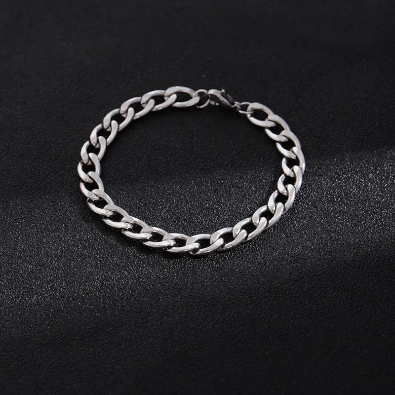 Wholesale Light Luxury Simple Hip Hop Titanium Steel Bracelet