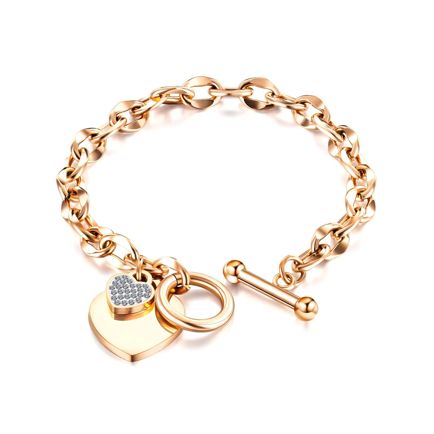 Wholesale Love Stainless Steel OT Buckle Titanium Steel Bracelet