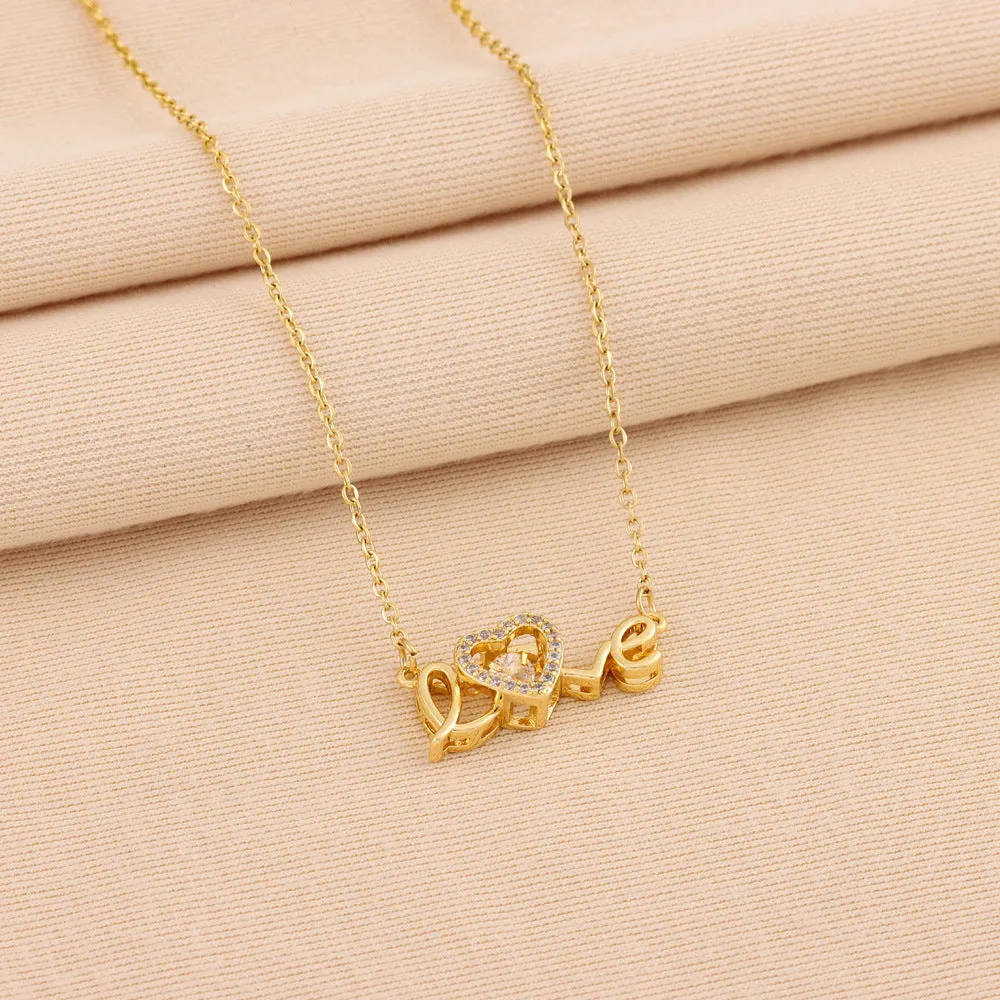 Wholesale LOVE Titanium Steel Necklaces
