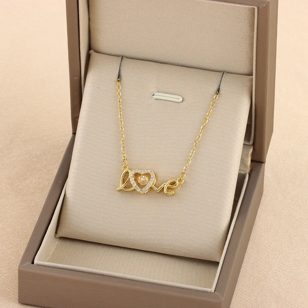 Wholesale LOVE Titanium Steel Necklaces