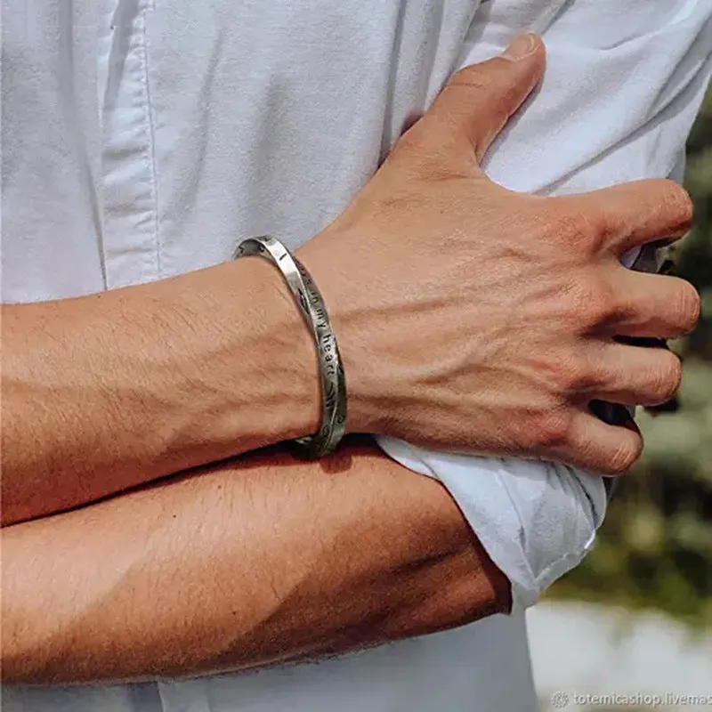 Wholesale Men's silver adjustable Viking pattern Bracelet light_wish_jewels