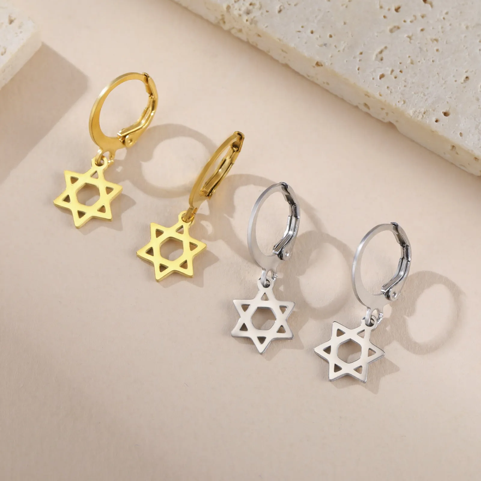Wholesale Mini six-pointed star pendant stainless steel necklace