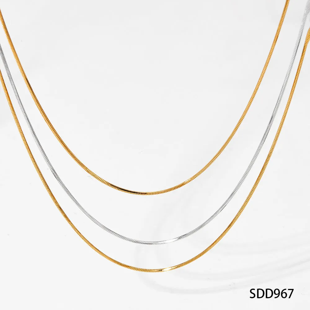 Wholesale Minimalist Wind Round Snake Stainless Steel Necklace