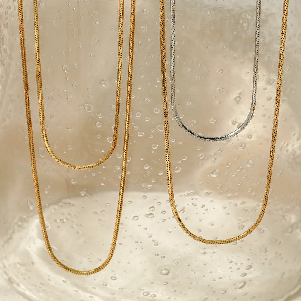 Wholesale Minimalist Wind Round Snake Stainless Steel Necklace