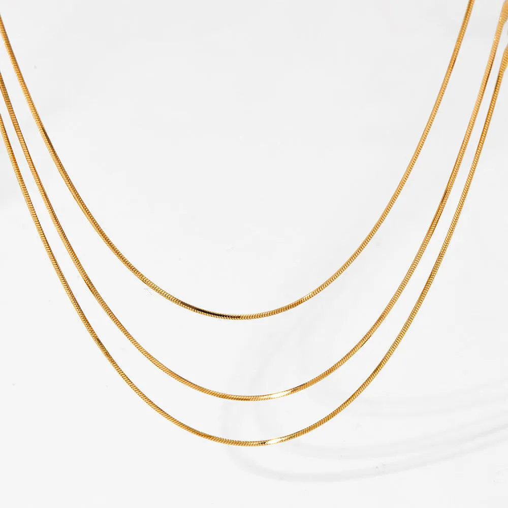 Wholesale Minimalist Wind Round Snake Stainless Steel Necklace