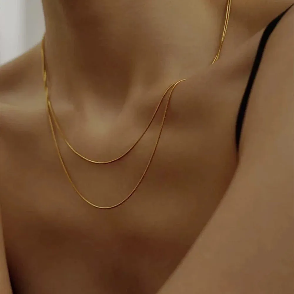Wholesale Minimalist Wind Round Snake Stainless Steel Necklace light_wish_jewels