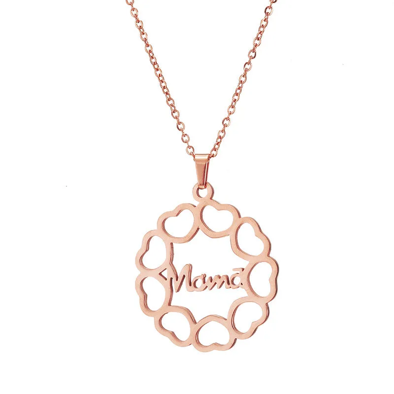 Wholesale Mother's Day Love Mama Titanium Steel Necklaces light_wish_jewels
