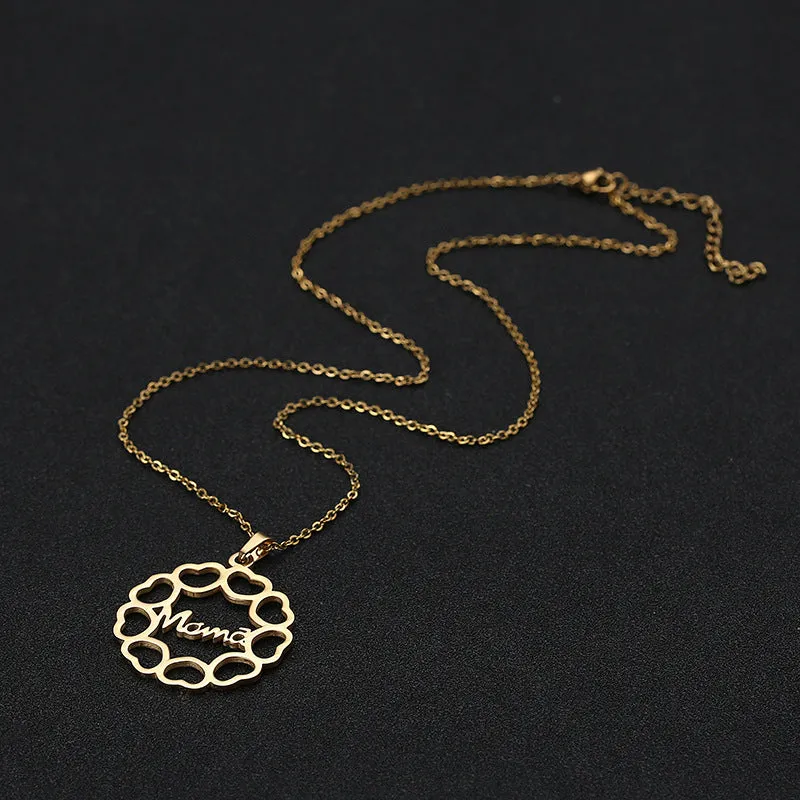 Wholesale Mother's Day Love Mama Titanium Steel Necklaces