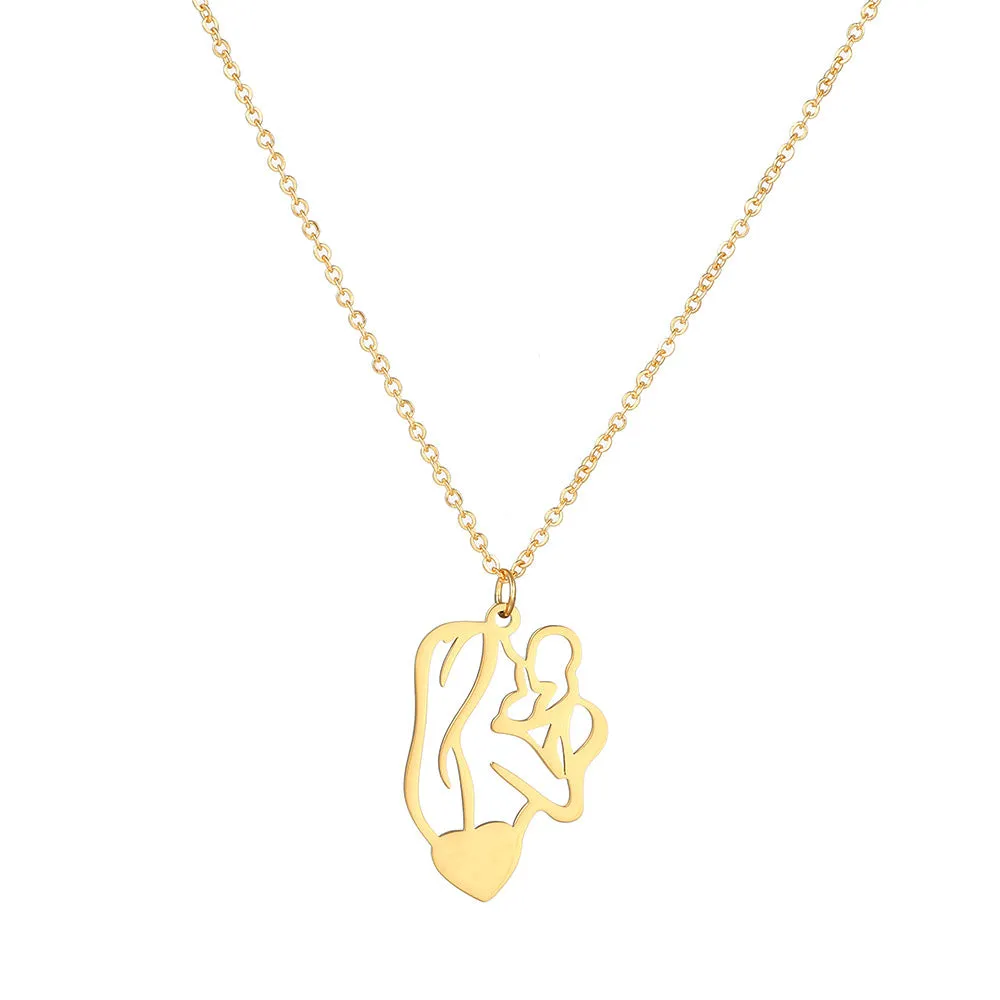 Wholesale Mother's Day Mother and Child Stainless Steel Necklaces