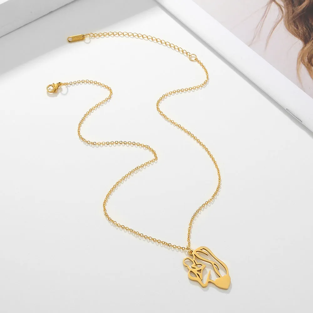 Wholesale Mother's Day Mother and Child Stainless Steel Necklaces