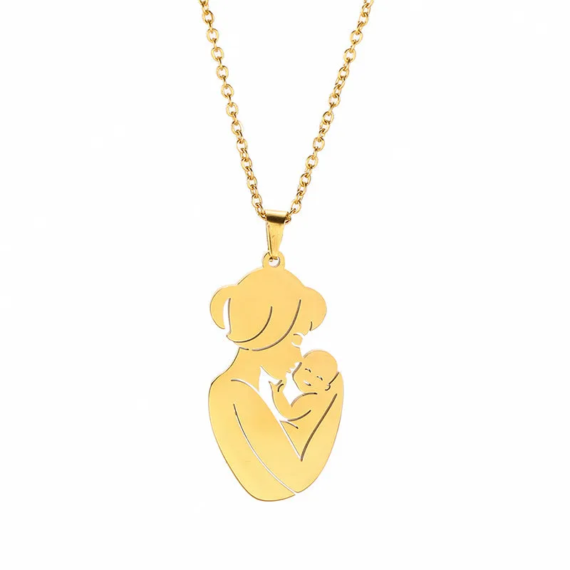 Wholesale Mother's Day Parent-child Stainless Steel Necklaces
