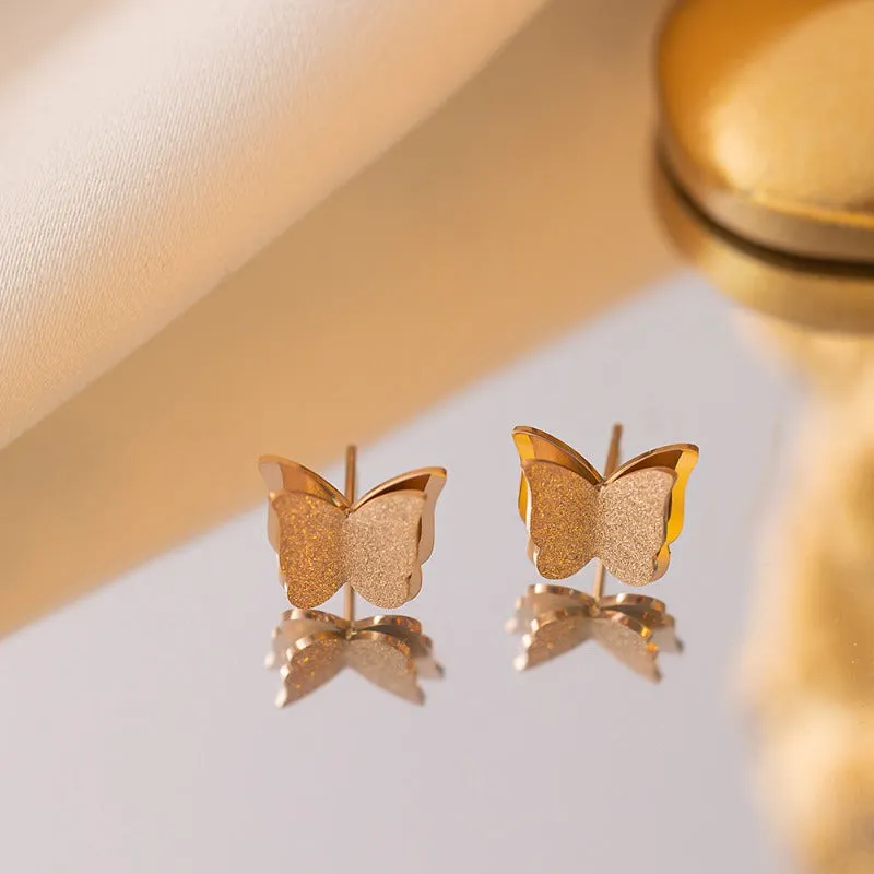 Wholesale Non Fading Titanium Steel Butterfly Combination Temperament Fashionable and Versatile Butterfly High-end Rings