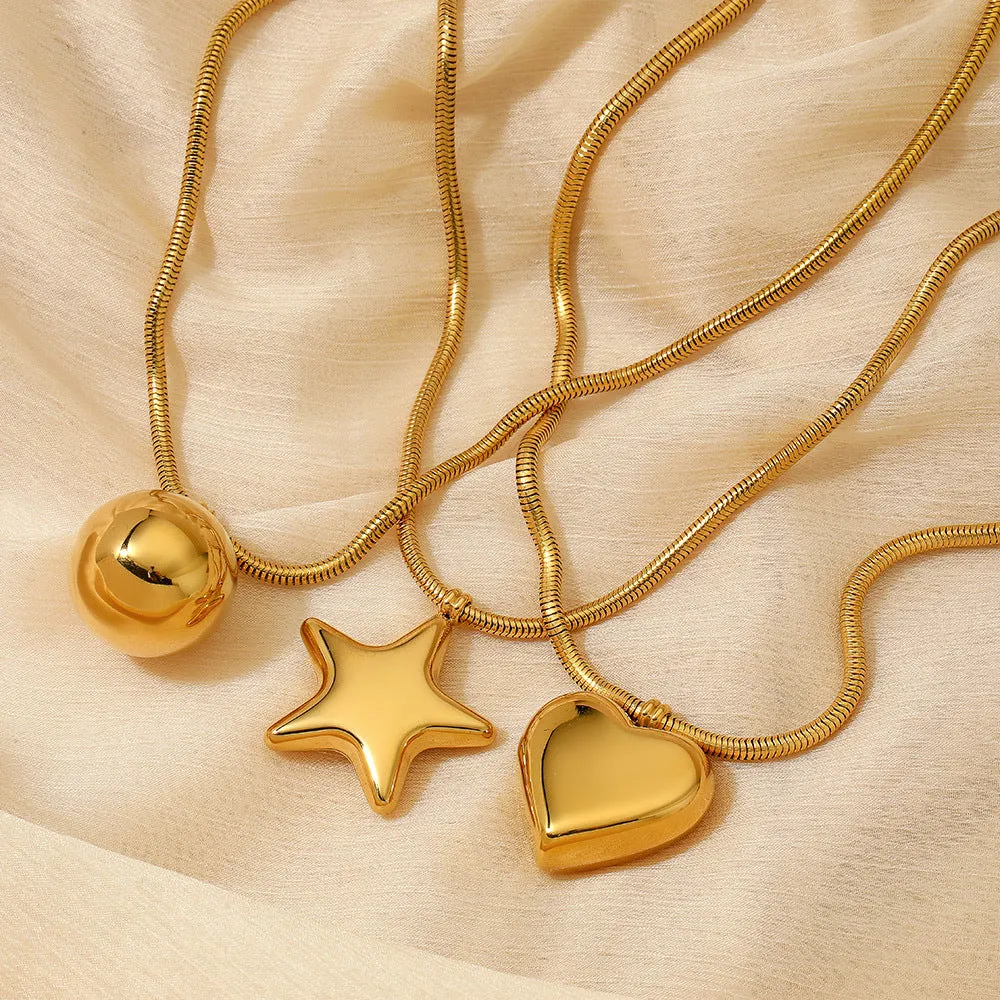 Wholesale of Large-sized Love Pentagonal Stainless Steel Necklaces light_wish_jewels