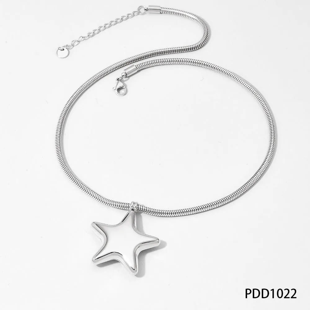 Wholesale of Large-sized Love Pentagonal Stainless Steel Necklaces