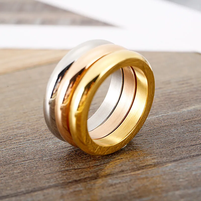 Wholesale Personalized Simple Polished Plain Ring Monochrome Stainless Steel Stacking Rings light_wish_jewels