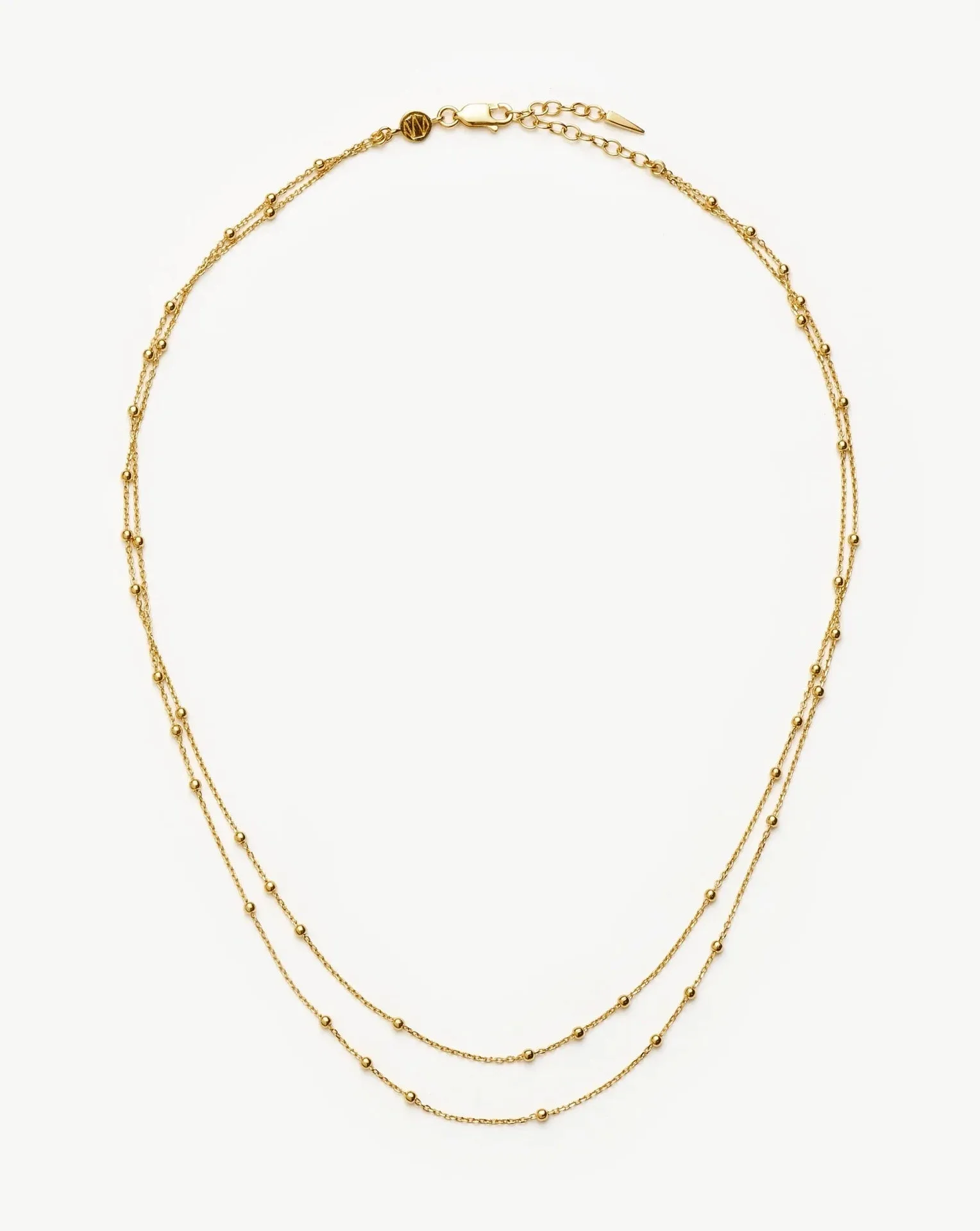 Wholesale Real gold electroplated irregular heart stacking necklace