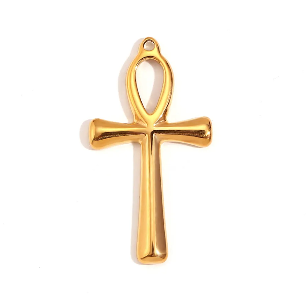 Wholesale Retro Geometric Stainless Steel 18K Gold Plated DIY Jewelry Accessories