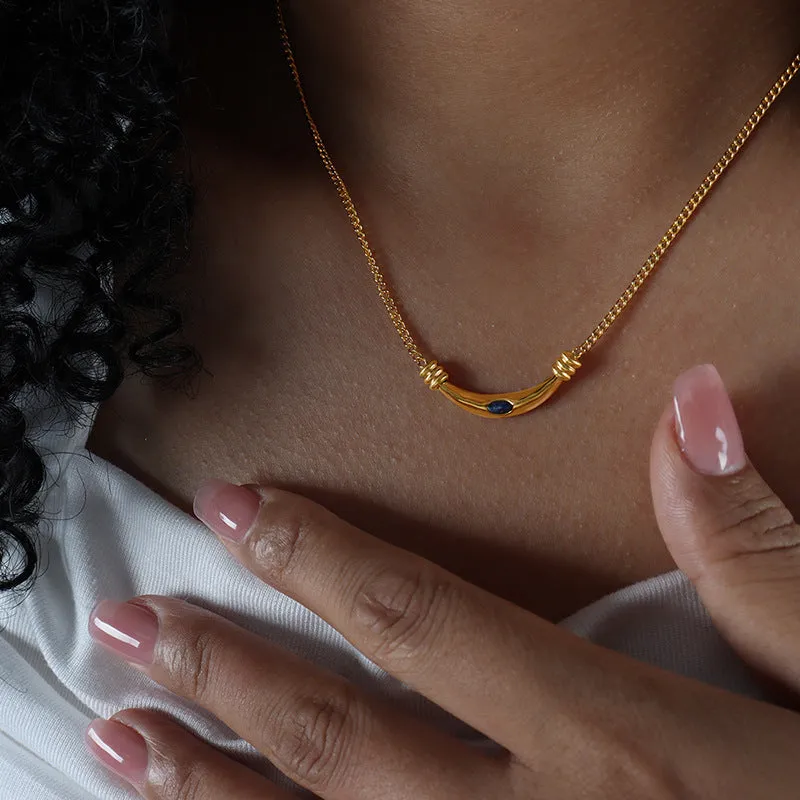 Wholesale Retro light luxury titanium steel clavicle chain