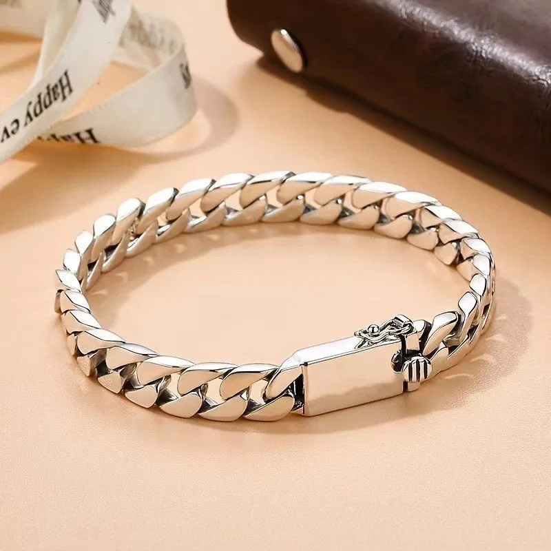 Wholesale Retro Simple Punk Men's Braided Cuban Pin Bracelet light_wish_jewels