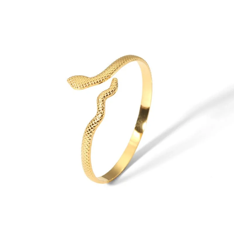 Wholesale Retro Stainless Steel Fashionable All-match Open 18K Gold-plated Non-fading Bracelet