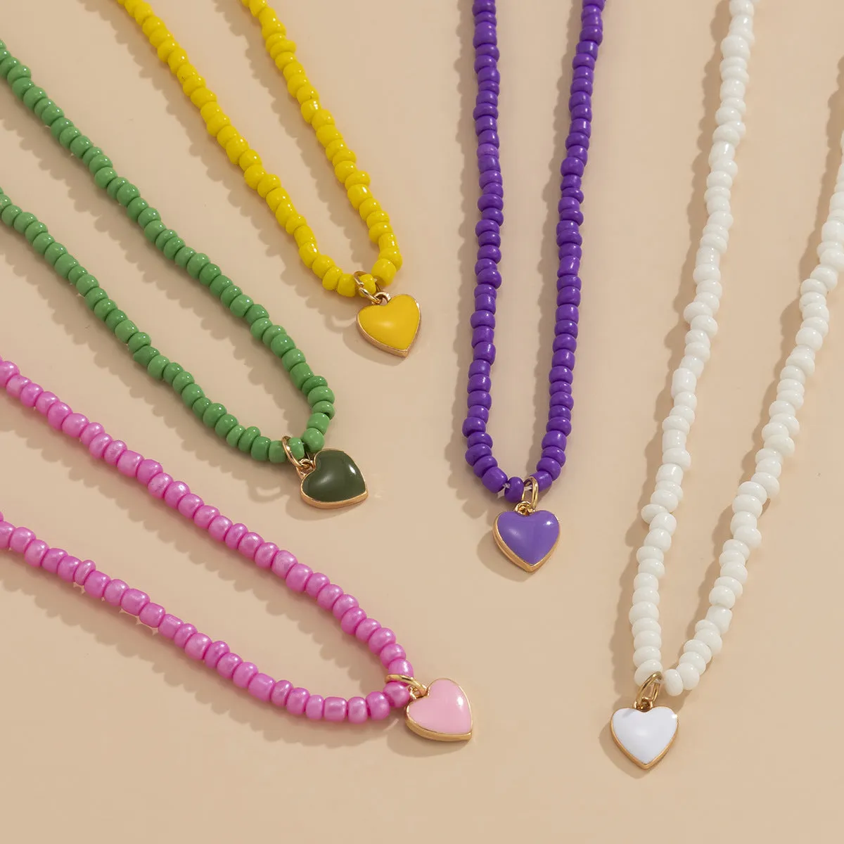 Wholesale rice beads handmade beaded creative necklace