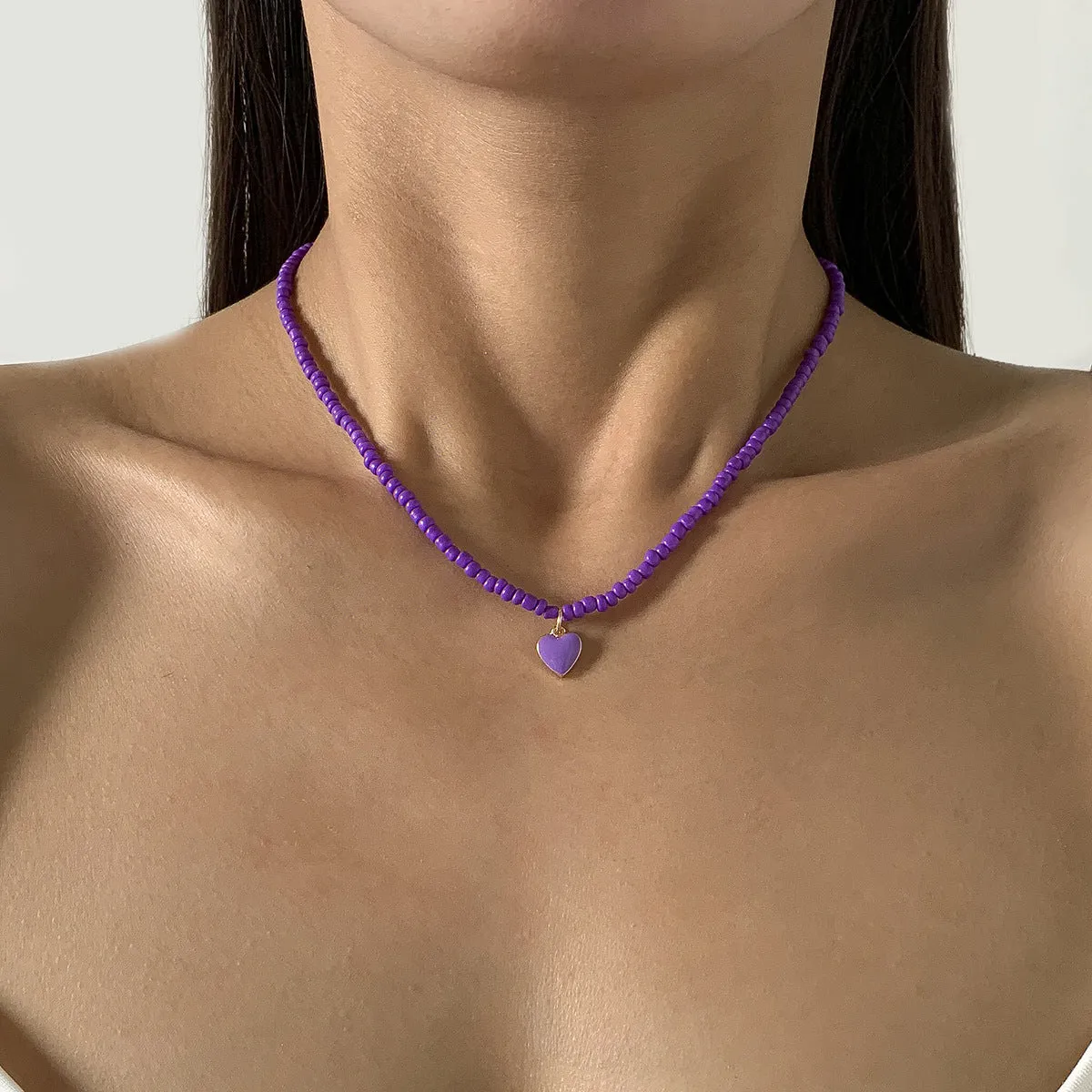 Wholesale rice beads handmade beaded creative necklace