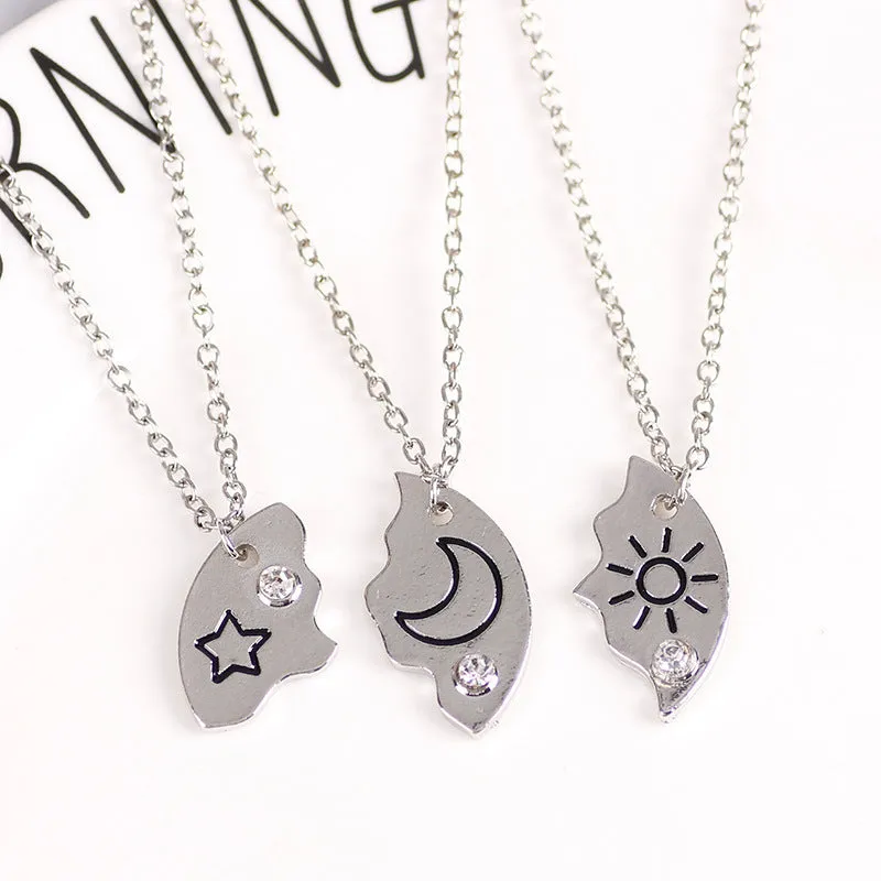 Wholesale Round Splicing Sun Moon Star Series Necklace Clavicle Chain