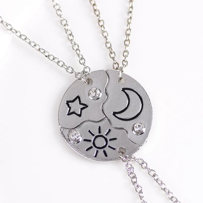 Wholesale Round Splicing Sun Moon Star Series Necklace Clavicle Chain
