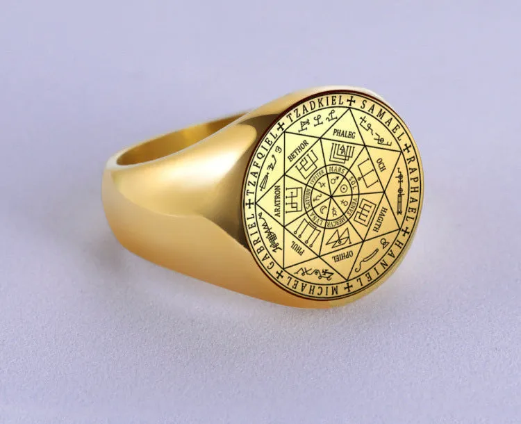 Wholesale Seven-pointed star titanium steel men's ring star ring