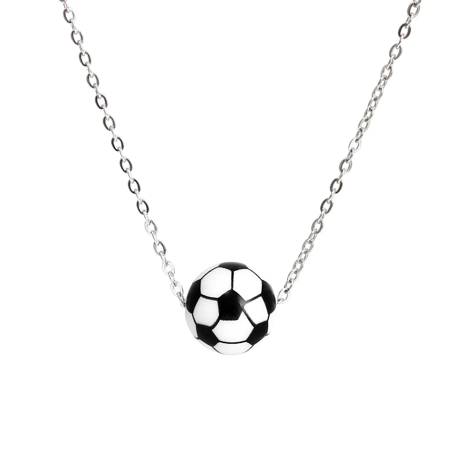Wholesale Silicone Basketball Pendant Stainless Steel Necklaces