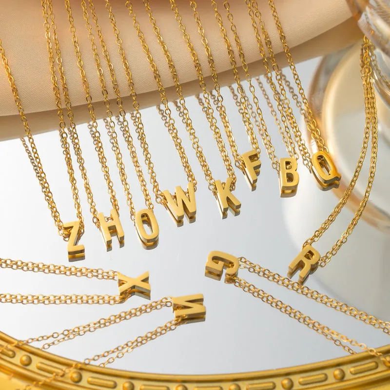 Wholesale Simple and Color Preserving Titanium Steel Women's Versatile Niche High End Exquisite Light Luxury Versatile Simple Necklace light_wish_jewels