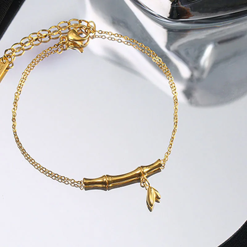 Wholesale Simple Bamboo Rising Steps Titanium Steel Bracelet