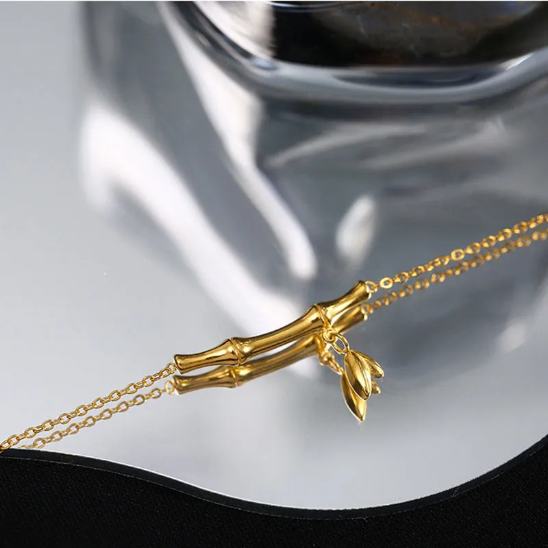 Wholesale Simple Bamboo Rising Steps Titanium Steel Bracelet