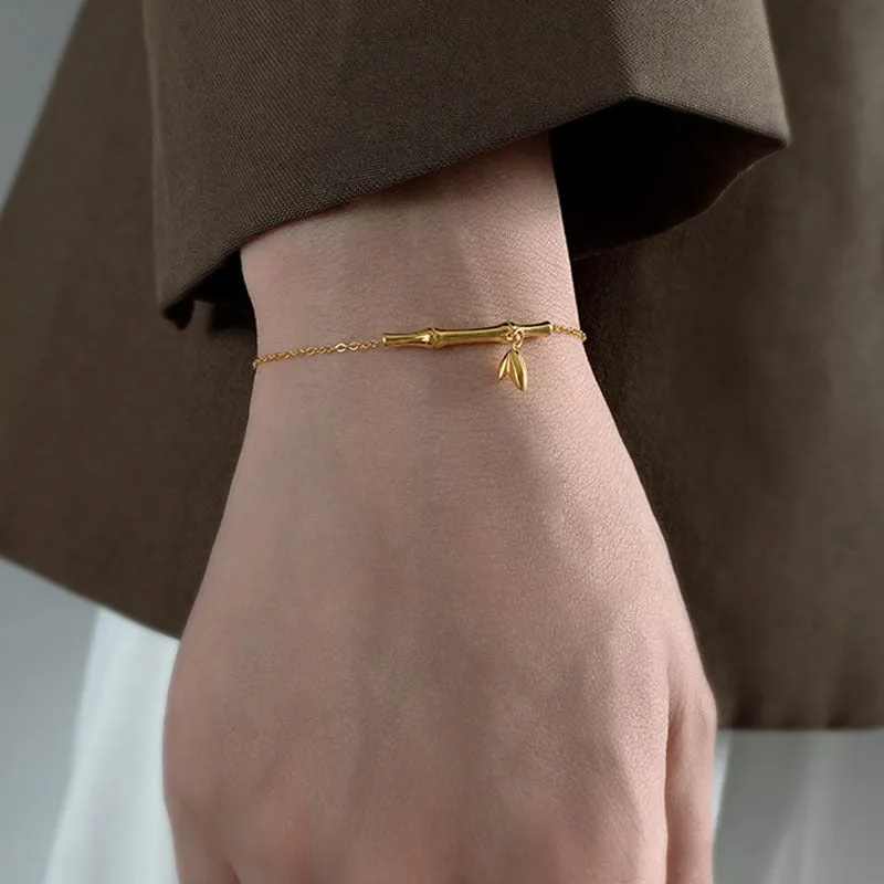 Wholesale Simple Bamboo Rising Steps Titanium Steel Bracelet light_wish_jewels