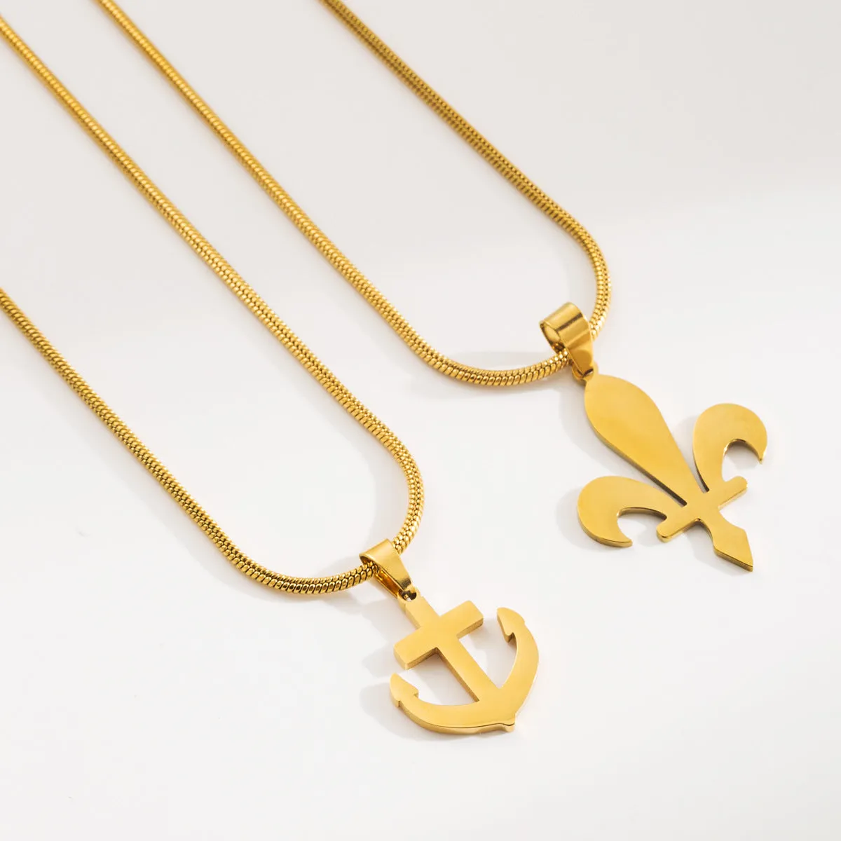 Wholesale Simple Geometric Design Exquisite Titanium Steel Necklace