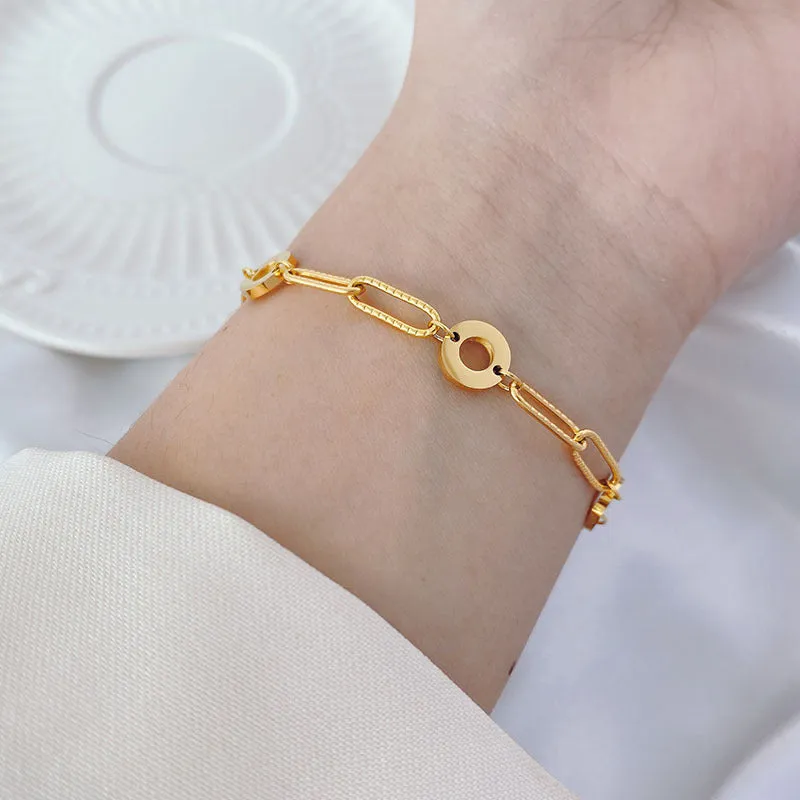 Wholesale Simple Interlocking Titanium Steel Bracelet light_wish_jewels