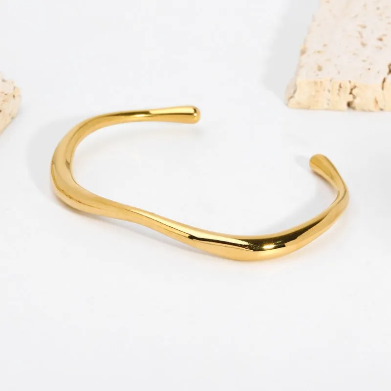 Wholesale Simple Irregular Titanium Steel Fashionable Versatile Stainless Steel Open Non-fading Bracelet