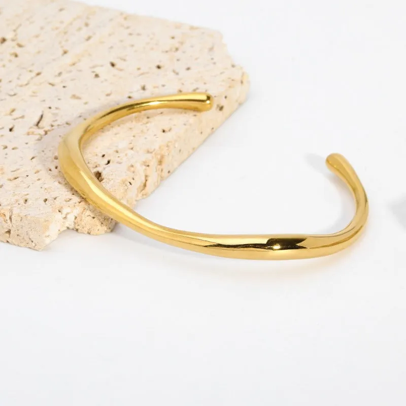 Wholesale Simple Irregular Titanium Steel Fashionable Versatile Stainless Steel Open Non-fading Bracelet