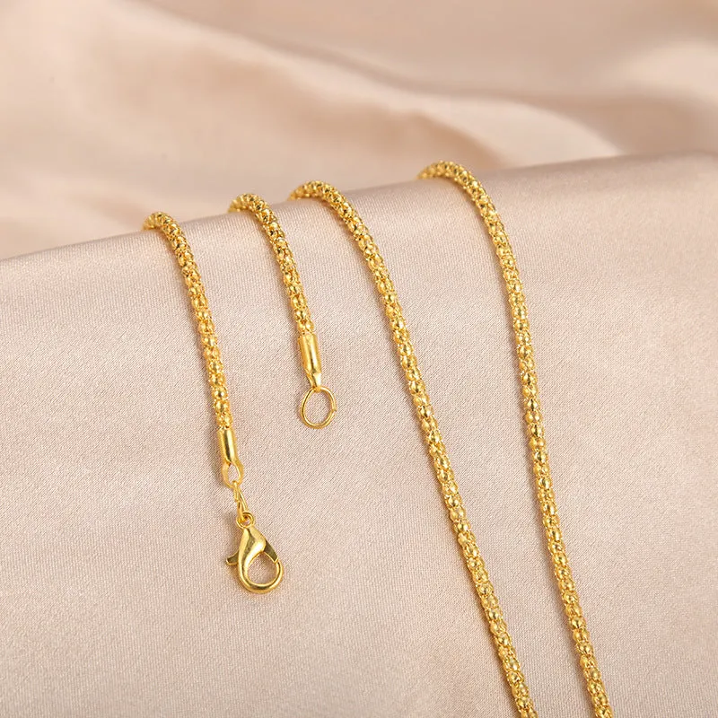 Wholesale Simple Round Engraved Symbol Necklace Clavicle Chain