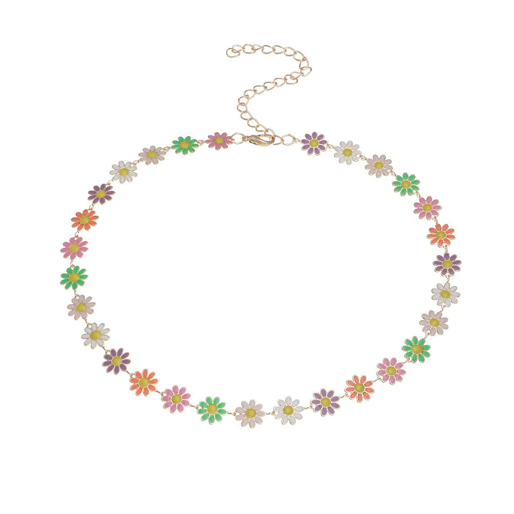 Wholesale Small Daisy Necklace Alloy
